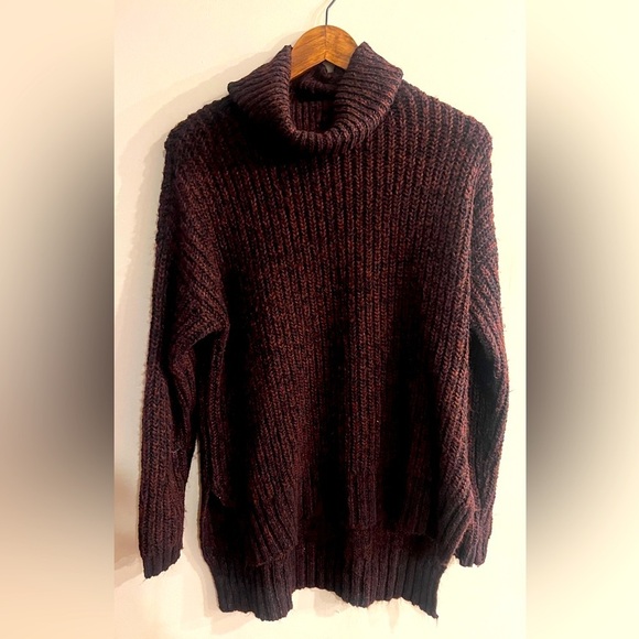 ATMOSPHERE Women’s Burgundy Chunky Knit Turtleneck Sweater Size 10 - Picture 1 of 6
